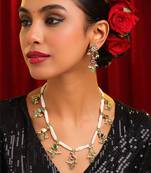 Gold plated kundan multicolor stones necklace set