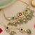 Gold plated kundan green stones choker necklace set