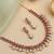 Gold plated kundan red stones necklace set
