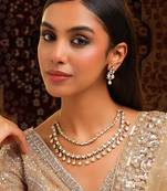 Gold plated kundan necklace set