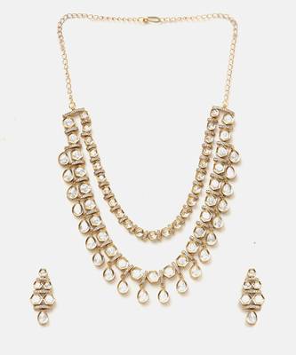 Gold plated kundan necklace set 3