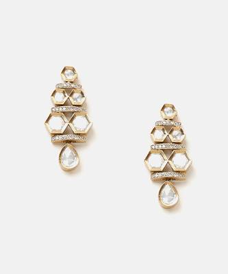 Gold plated kundan necklace set 4