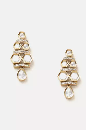 Gold plated kundan necklace set