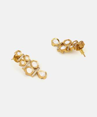 Gold plated kundan necklace set 5