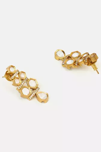 Gold plated kundan necklace set