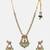 Gold plated kundan green stones necklace set