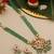 Gold plated kundan green stones necklace set