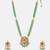 Gold plated kundan green stones necklace set