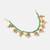 Gold plated kundan green stones chain earrings