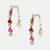 Gold plated kundan red stones chain earrings