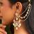 Gold plated kundan chain earrings