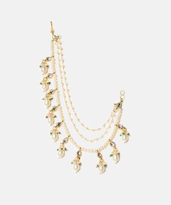 Gold plated kundan chain earrings 3