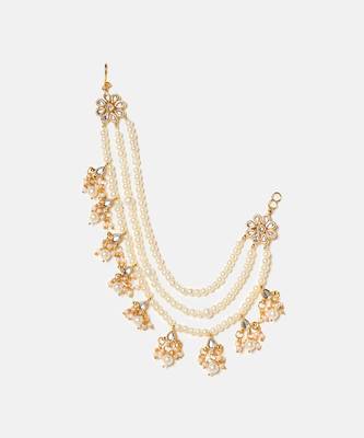 Gold plated kundan chain earrings 3