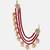 Gold plated kundan red stones chain earrings