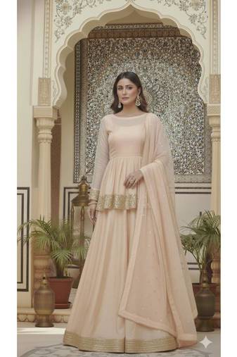 Blush Peach Anarkali Lehenga