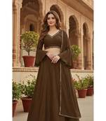 Chocolate Brown Lehenga Set with dupatta