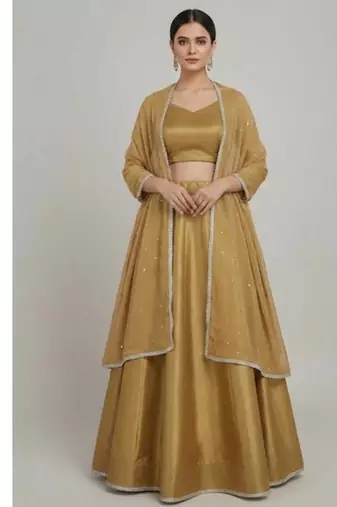 Antique Gold festive Lehenga with Jacket