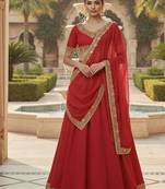 Classic Red Lehenga with Gold Border