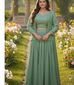 Mint Green Lehenga Set with jacket