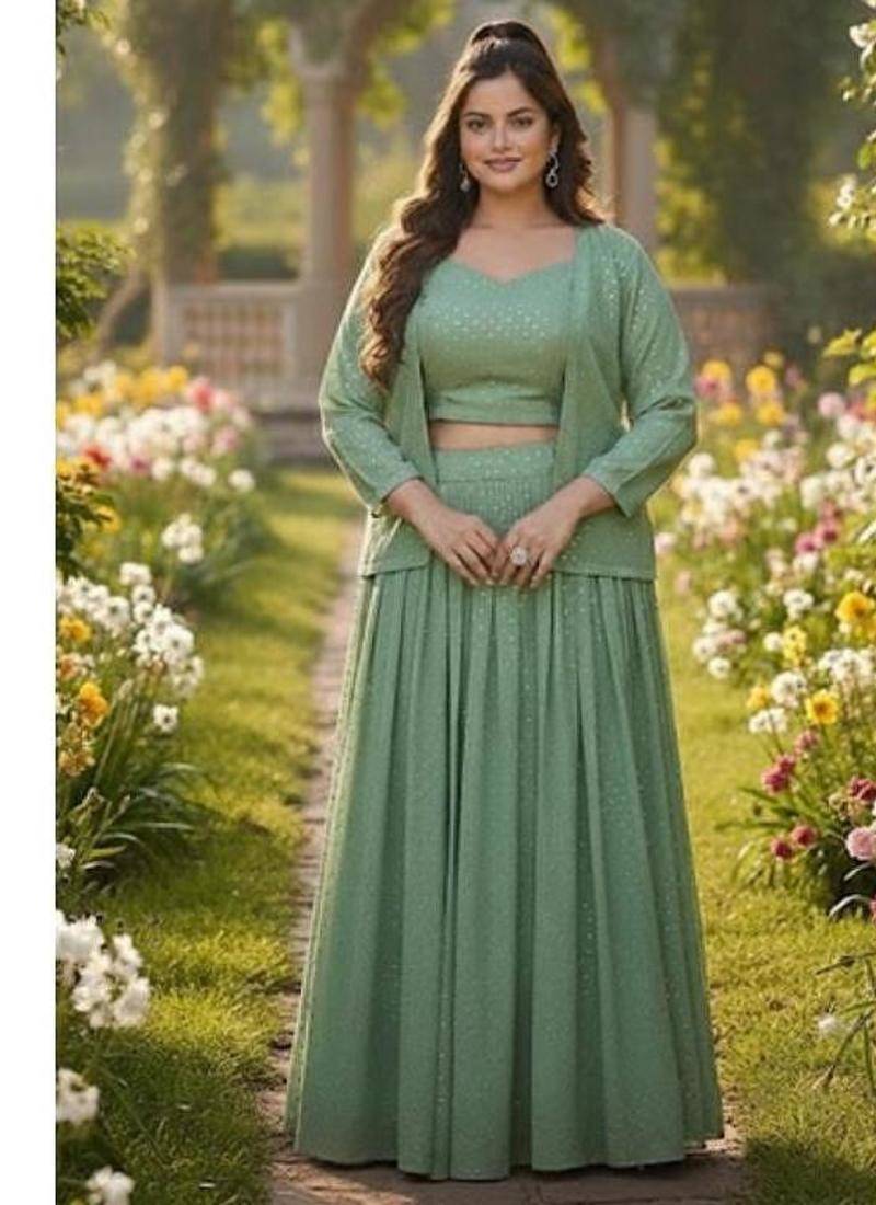 Mint Green Lehenga Set with jacket