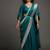 Teal Green Lehenga choli set with Silver Border