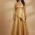 Gold Asymmetrical Anarkali long choli lehenga