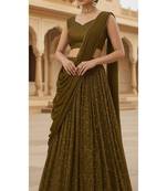 Olive Green sequin Lehenga with choli and Dupatta