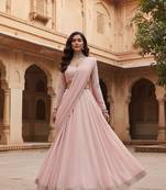 Blush Pink wedding wear lehenga set with choli and dupatta