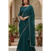 Teal Green lehenga choli set with sequin Border