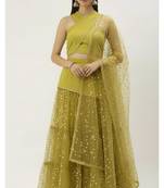 Lime Green crop top Lehenga Set