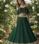 Emerald Green Sequin Lehenga Set
