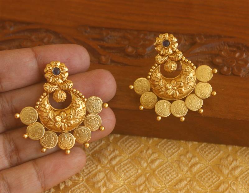 Matte finish temple earrings