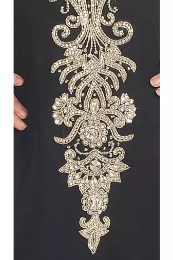 Black georgette embroidered zari work islamic-kaftans