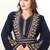 Royal blue georgette cutdana work kaftan