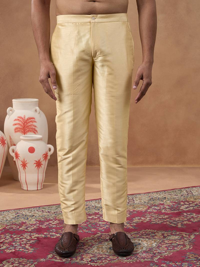 Gold embroidered cotton indo western