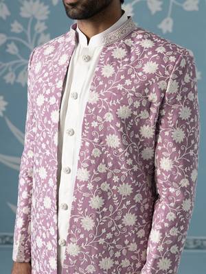 Pink floral polycotton indo western 2