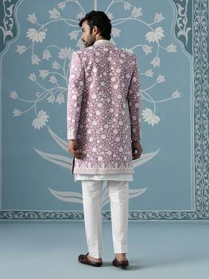 Pink floral polycotton indo western 4