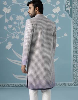Purple embroidered cotton indo western 4