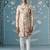 Beige floral cotton sherwani