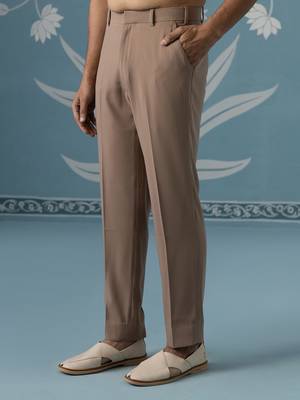 Beige embellished polyester indo western 5