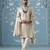 Beige floral cotton sherwani