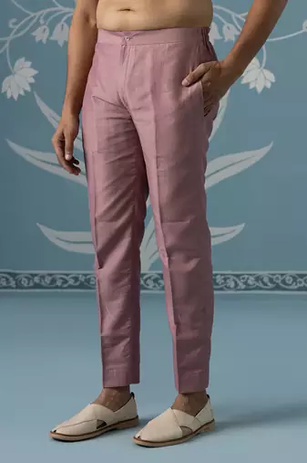 Pink embellished polyester indo western