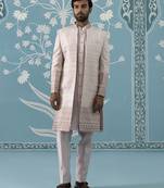 Pink embroidered polycotton indo western