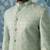 Green embroidered jacquard sherwani
