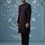 Wine embroidered jacquard sherwani