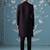Wine embroidered jacquard sherwani