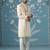 White embroidered cotton sherwani