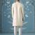 White embroidered cotton sherwani