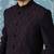 Purple self design silk sherwani