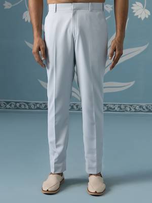 Blue embroidered cotton indo western 5
